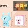 New cartoon alarm clock lamp bedside table lamp, cute clock table lamp, warm light night lamp for feeding milk at the bedside in the bedroom Specification image
